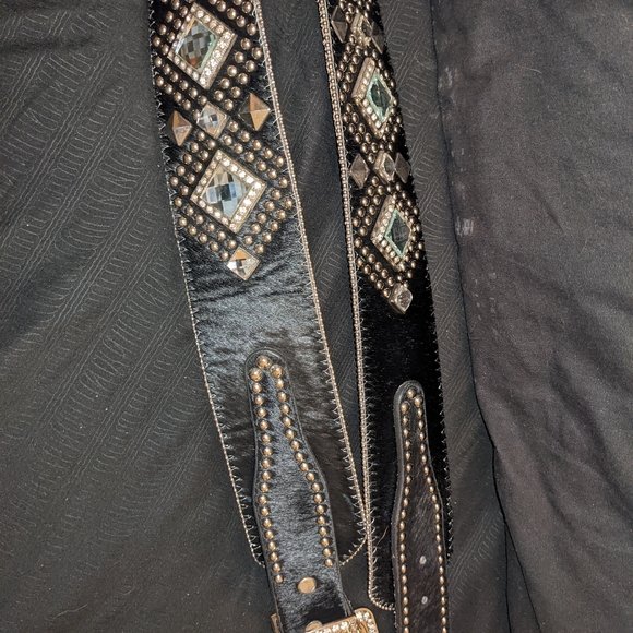 Rhinestone Hip Belt beautiful bling thick waist belt hide chunky sparkly studs - Picture 9 of 16